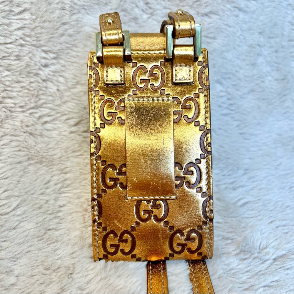 Gucci Metallic Bronze GG Monogram Mini Lanyard Bag - Picture 7 of 15